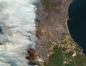 Yunanistan'daki orman yangınlarında uydu görüntüleri ortaya çıktı