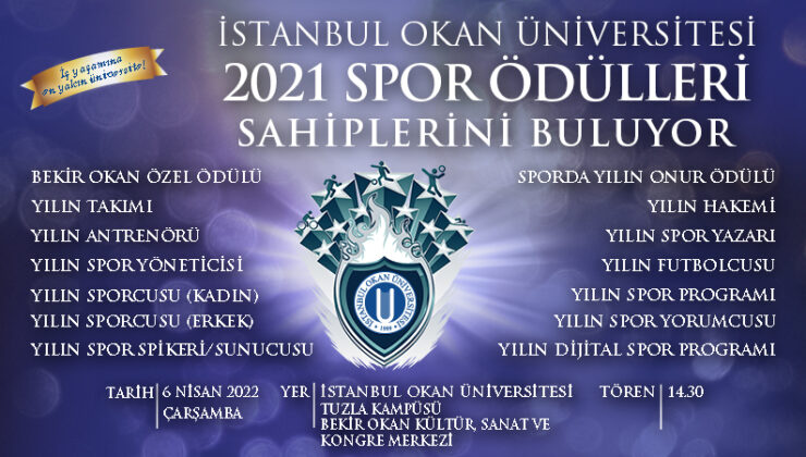 İstanbul Okan Üniversitesi 2021 Spor Ödülleri bugün sahiplerini buluyor