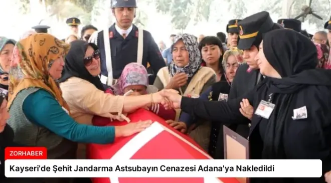 Kayseri’de Şehit Jandarma Astsubayın Cenazesi Adana’ya Nakledildi