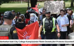 Manhattan’daki City College Kampüsünde Filistin Destekçileri Protesto Düzenledi
