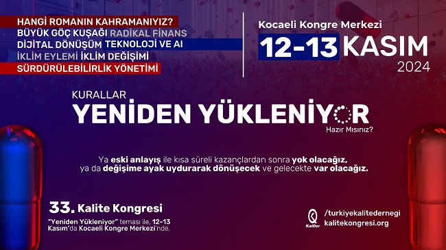 33. Kalite Kongresi 12- 13 Kasım tarihlerinde Kocaeli’de gerçekleşecek